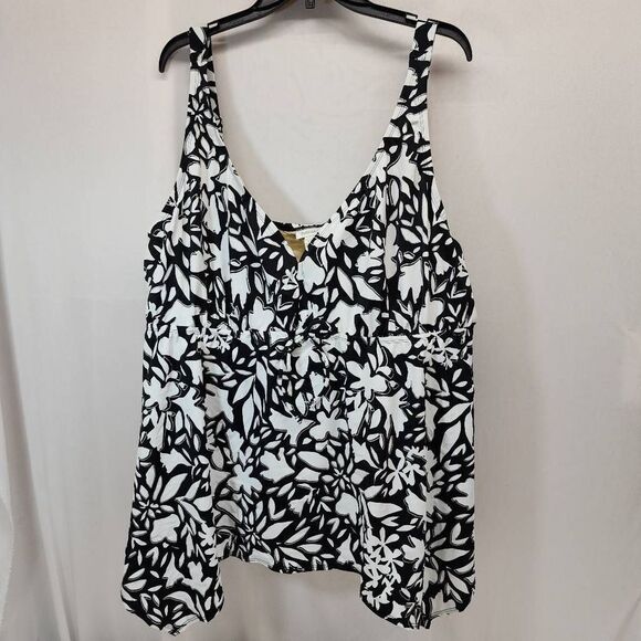 AVENUE Size 32 Plus Size Sharkbite Tankini Top New - Picture 1 of 4